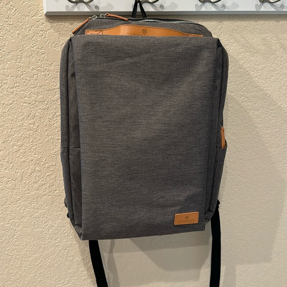 Nordace Charcoal Canvas Backpack with Tan Accents